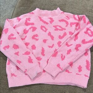 Pink Leopard Print Sweater